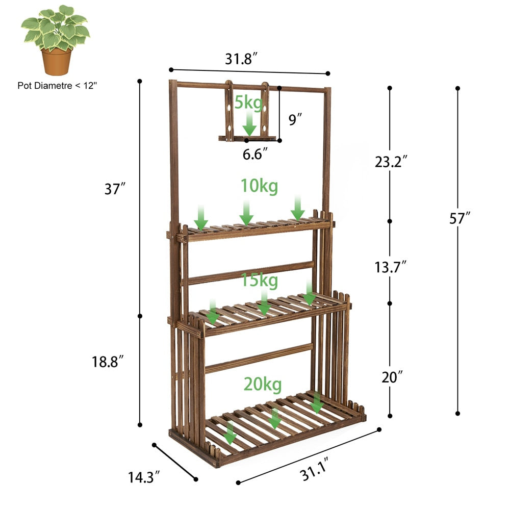 3-Tier Wooden Plant Stand