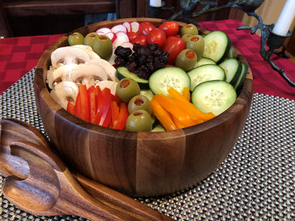 Large Salad Bowl with Servers