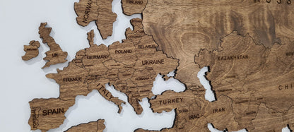 Wooden World Map Wall Art