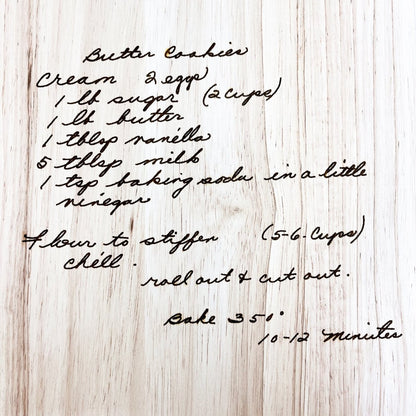 Personalized Handwritten Cutting Board