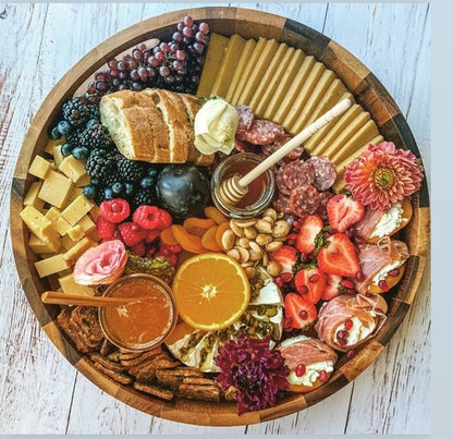 Round Wood Serving Tray