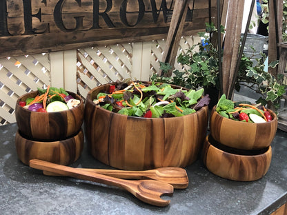 7 Piece - Large Salad Bowl with Servers and 4 Individual Bowls